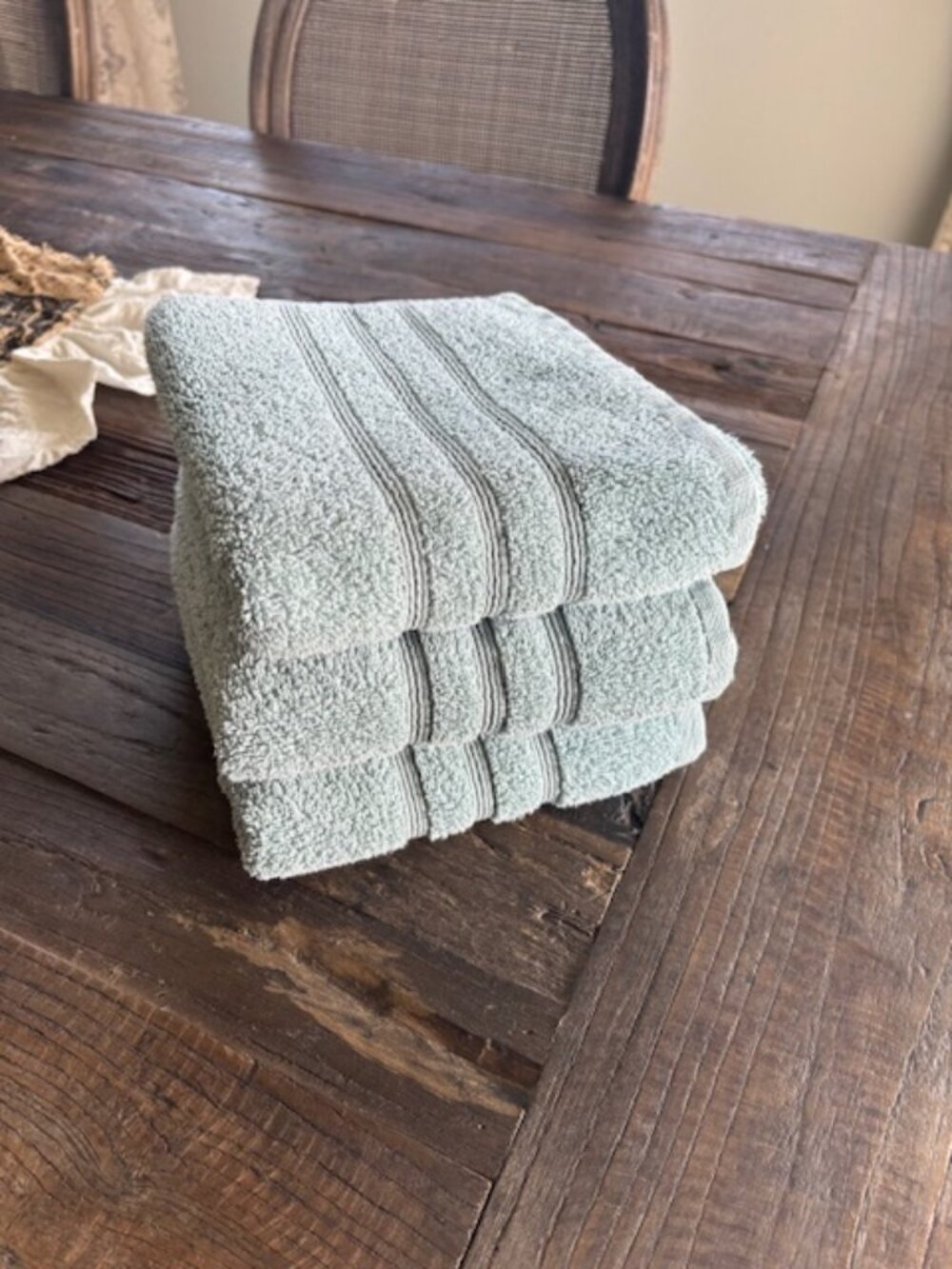 Fieldcrest Luxury 100% Cotton Light Blue Hand Towels, set of three - SALE!